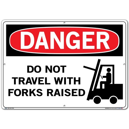 Vestil Aluminum Sign, 14-1/2" H, 20-1/2" W, Aluminum, Rectangle, English, SI-D-18-E-AL-080 SI-D-18-E-AL-080
